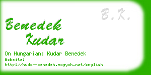 benedek kudar business card